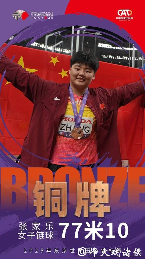 田径世锦赛女子链球 赵杰刷新个人最好成绩摘银